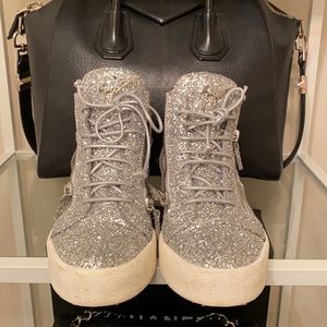 Giuseppe Zanotti Glittered Hi Too Sneakers size 38.5